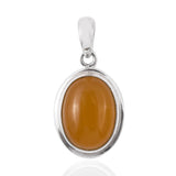 Sterling Silver Handmade in Bali Burmese Yellow Jade Pendant and Free Chain