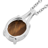 Sterling Silver TIGERS EYE Pendant with 20" Chain with Magnetic Clasp