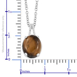 Sterling Silver TIGERS EYE Pendant with 20" Chain with Magnetic Clasp