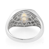 Platinum over Bond Brass Brazilian Citrine & White CZ Men's Ring (Size 12)