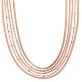 ION Plated Rose Gold Over Stainless Steel 5 Multi Link Chain Set all 20"