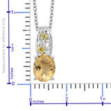 Platinum/Bond Brass CITRINE & Yellow CZ Pendant W/ Magnetic Clasp Chain 20"