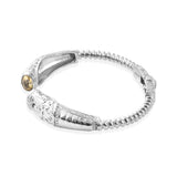 Stainless Steel Brazilian CITRINE Hinged Bangle Bracelet (7.25 in)