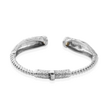 Stainless Steel Brazilian CITRINE Hinged Bangle Bracelet (7.25 in)