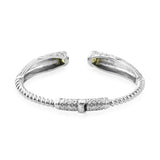 Stainless Steel Chinese Peridot Hinged Bangle Bracelet (7.25 in)