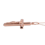 14K Rose Gold over Sterling Silver Crucifix Cross Pendant with Chain