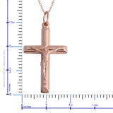 14K Rose Gold over Sterling Silver Crucifix Cross Pendant with Chain