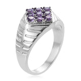 Stainless Steel 1.35 ct Bolivian AMETHYST Men's Ring (Size 11)