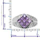 Stainless Steel 1.35 ct Bolivian AMETHYST Men's Ring (Size 11)