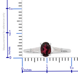 Sterling Silver Orrisa Rhodolite GARNET and White TOPAZ Solitaire Like Ring