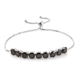 Platinum over Sterling Silver 4.4 ct Round SHUNGITE Adjustable Sliding Bracelet