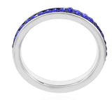 Set of 4 Stainless Steel Austrian Crystal Stackable Ring Set (Classic Colors)