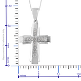 Platinum over Sterling Silver .25ct White Diamond Cross Pendant with 20" Chain