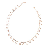 ION Plated Rose Gold Stainless Steel Circle Charms Bar Link Necklace (20 in)