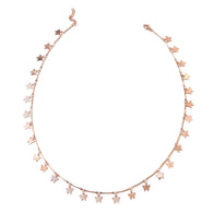 ION Plated Rose Gold Stainless Steel Butterfly Charms Bar Link Necklace (20 in)