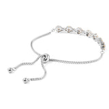 Stainless Steel Yellow CZ Floral Adjustable Sliding Bracelet