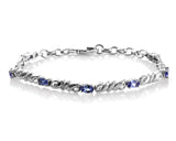 Platinum over Sterling Silver 1.8 cts. Tanzanite decorative Bracelet (6.50 in)