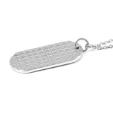 Men's Stainless Steel Link ID Bracelet (8in) & Dog Tag & Chain (24in) Set