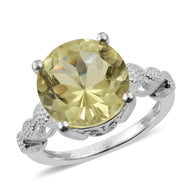 Sterling Silver 4 ct. Brazilian Lemon QUARTZ Solitaire Ring (size 8)