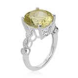 Sterling Silver 4 ct. Brazilian Lemon QUARTZ Solitaire Ring (size 8)