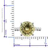 Sterling Silver 4 ct. Brazilian Lemon QUARTZ Solitaire Ring (size 8)