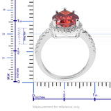 Sterling Silver Red & White Pear Cut Cubic Zirconia Halo Ring (size 7)