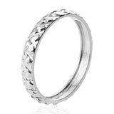 Platinum over Sterling Silver (5.8 g) Argyle Diamond Cut Hoop Earrings & Ring Set