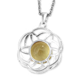 Sterling Silver 4.15ct. Brazilian Lemon QUARTZ Pendant with Magnetic Clasp Chain 20"