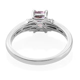 Platinum over Sterling Silver Octagon AMETRINE & White ZIRCON Ring