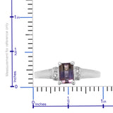 Platinum over Sterling Silver Octagon AMETRINE & White ZIRCON Ring