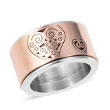 ION Rose Gold/Stainless Steel "Love you More" SPINNER Ring