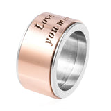 ION Rose Gold/Stainless Steel "Love you More" SPINNER Ring