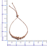 14K Rose Gold over Sterling Silver Graduated Textured Bead Adjustable Bracelet