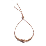 14K Rose Gold over Sterling Silver Graduated Textured Bead Adjustable Bracelet