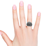 Sterling Silver Domed & Spiked Band Ring (size 6)