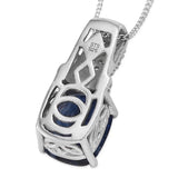 Platinum over Sterling Silver KYANITE & ZIRCON Pendant & 20" Chain