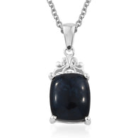 Sterling Silver 4.4 ct Australian VIVIANITE Cabochon Pendant with Magnetic Stainless 20" Chain