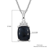 Sterling Silver 4.4 ct Australian VIVIANITE Cabochon Pendant with Magnetic Stainless 20" Chain