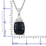 Sterling Silver 4.4 ct Australian VIVIANITE Cabochon Pendant with Magnetic Stainless 20" Chain