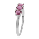 Sterling Silver 1.3 ct. Orrisa Rhodolite GARNET 3 Stone Trilogy Ring