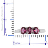 Sterling Silver 1.3 ct. Orrisa Rhodolite GARNET 3 Stone Trilogy Ring