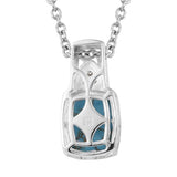 Sterling Silver Blue Mojave TURQUOISE Pendant & Stainless Steel Chain 20"