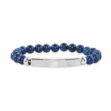 Set of 2 LAPIS & BLACK ONYX The Lord's Prayer Stretch Beaded Bracelets