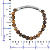 Set of 2 BLACK ONYX & TIGERS EYE The Lord's Prayer Stretch Beaded Bracelets