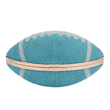 The Perfect SUPER BOWL Game Day Crystal Studded Football Clutch Bag ( BLUE )