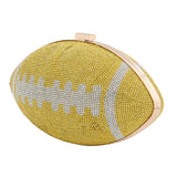 The Perfect SUPER BOWL Game Day Crystal Studded Football Clutch Bag (Yellow)