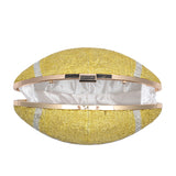 The Perfect SUPER BOWL Game Day Crystal Studded Football Clutch Bag (Yellow)