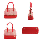 Red IMAN Logo Print Satchel with Hidden Removeable Cosmetic/Lunch Case