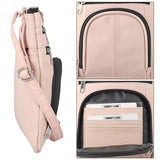 100% Genuine Leather Crossbody Messenger RFID Protected Bag in PINK