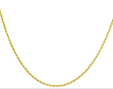 14k over Sterling Silver Adjustable Rope Chain Adjusts from 1" to 24 in